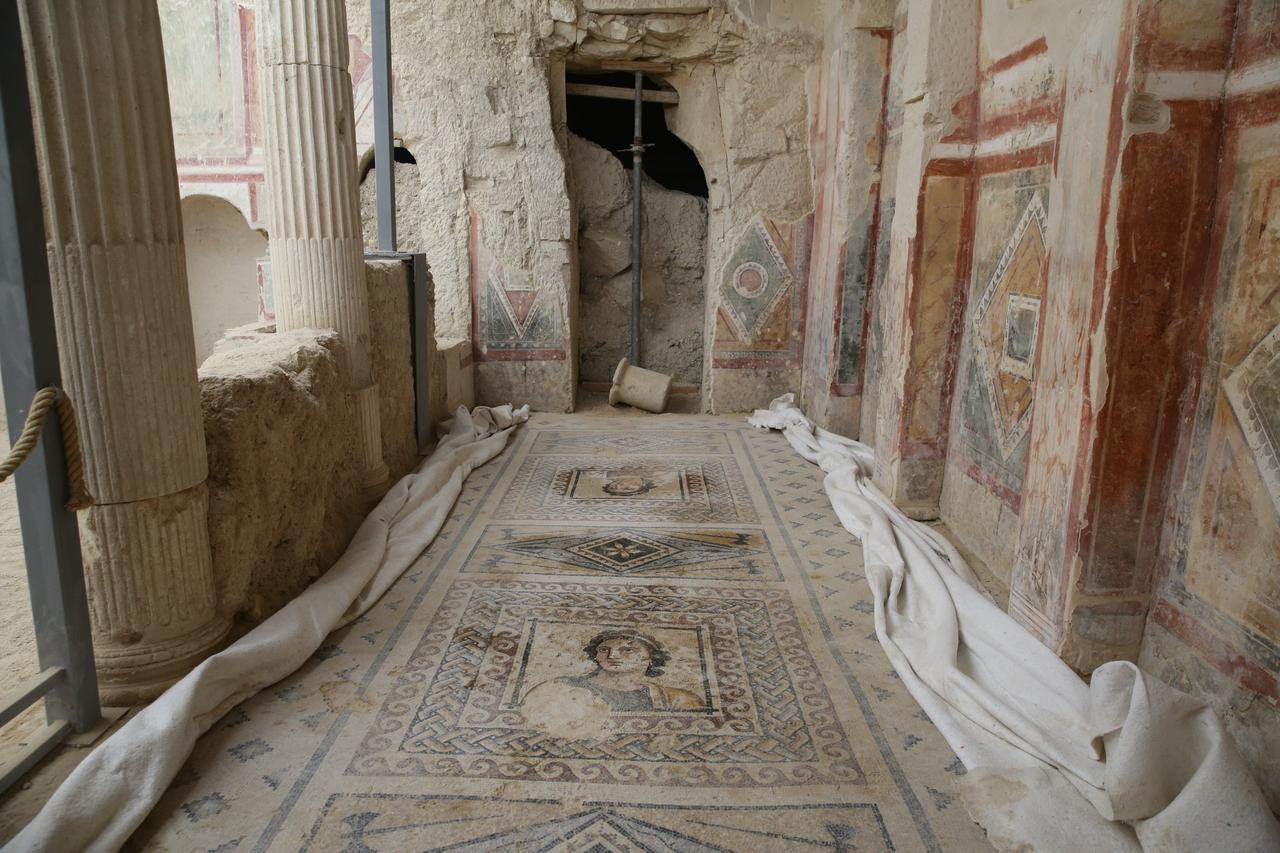 A view from the House of Muses in the ancient city of Zeugma, Gaziantep, southeastern Türkiye, Aug. 17, 2021. (AA Photo)