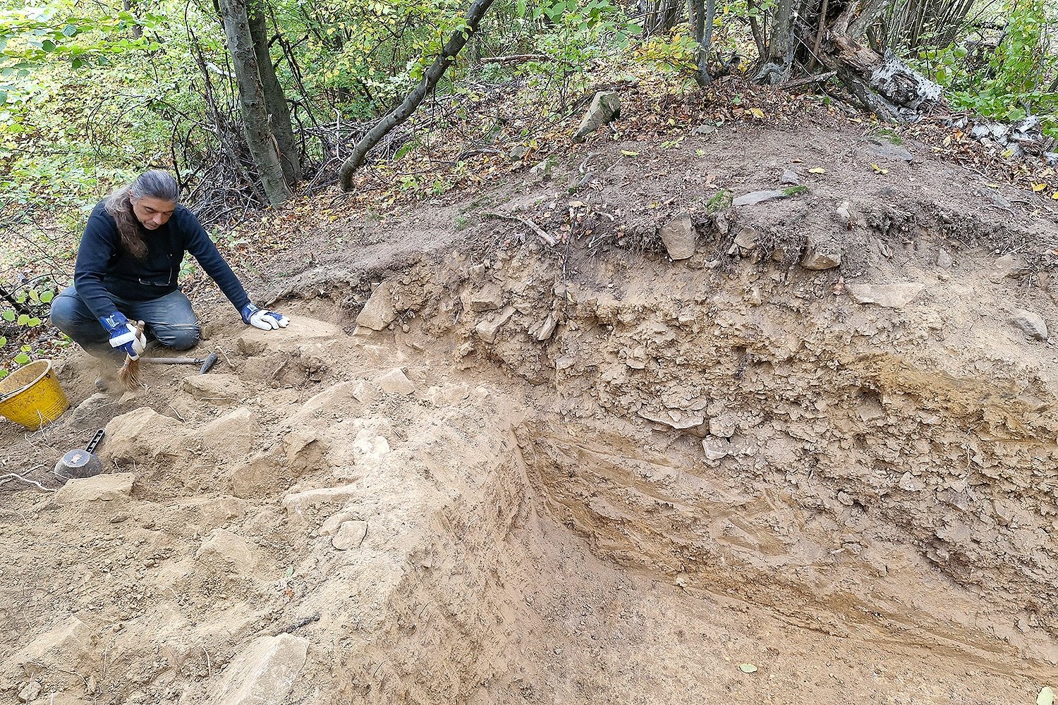 Archaeologists excavate the massive Late Bronze Age fortification uncovered on Papuk Mountain, Croatia