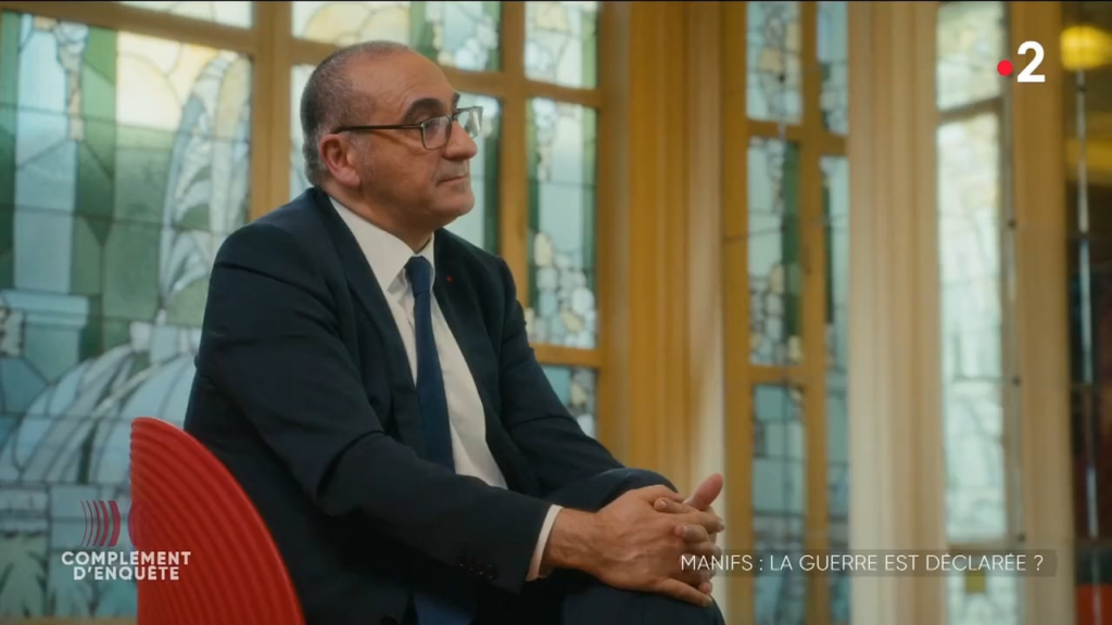 Laurent Nunez on the opinion of NGOs on maintaining order [Complément d'enquête - Manifs : la guerre est déclarée, 06/04/2023]