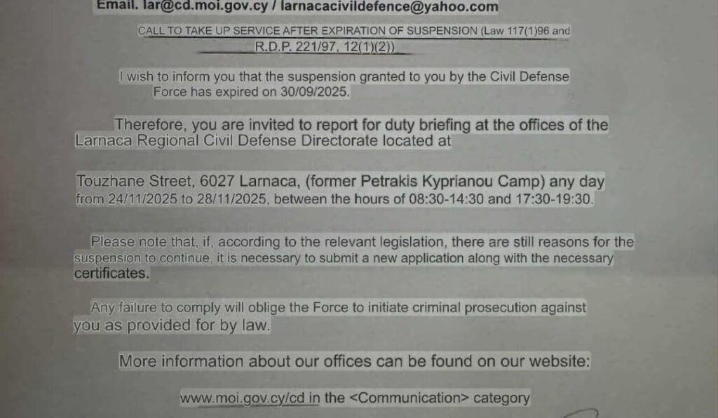 I [F] am being requested to attend the military