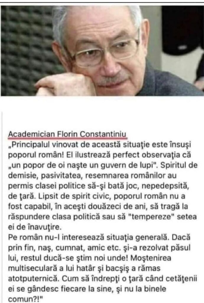 The Romanian people are to blame for Romania's situation