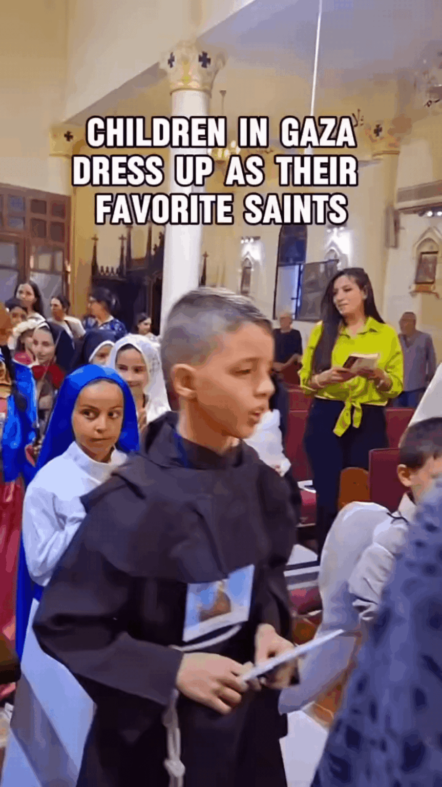 Palestinian Christian children in Gaza celebrated All Saints’ Day, dressing as their favorite saints.