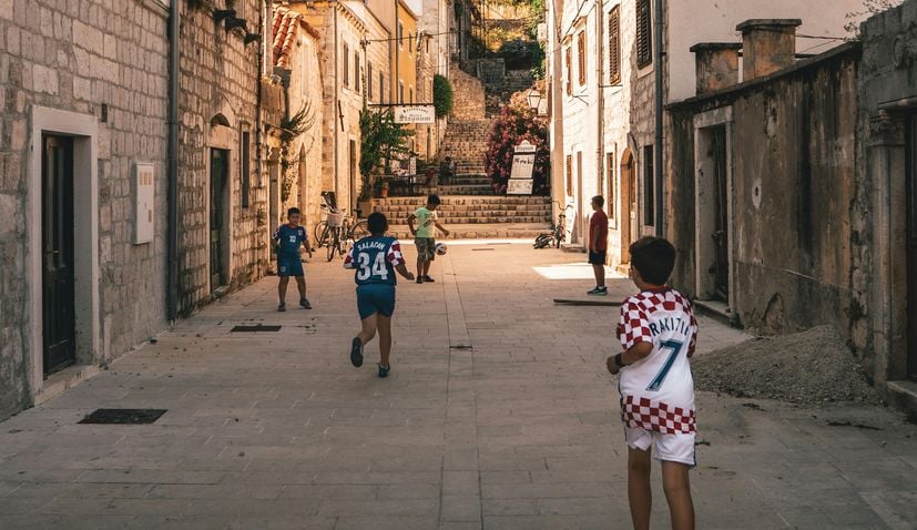 kids playing football