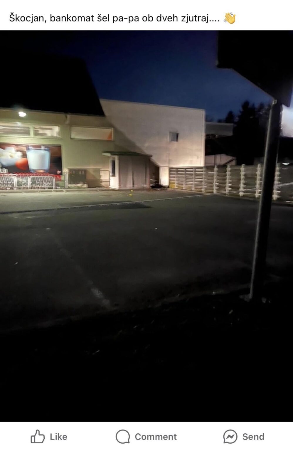 Škocjan, the ATM went pa-pa at two in the morning.... 👋