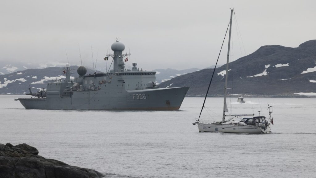 Danish fleet's frigate Triton pictured in Nuuk, Greenland, on June 15, 2025
