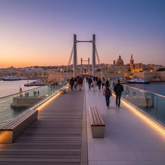 Sliema Valletta bridge, by foot only