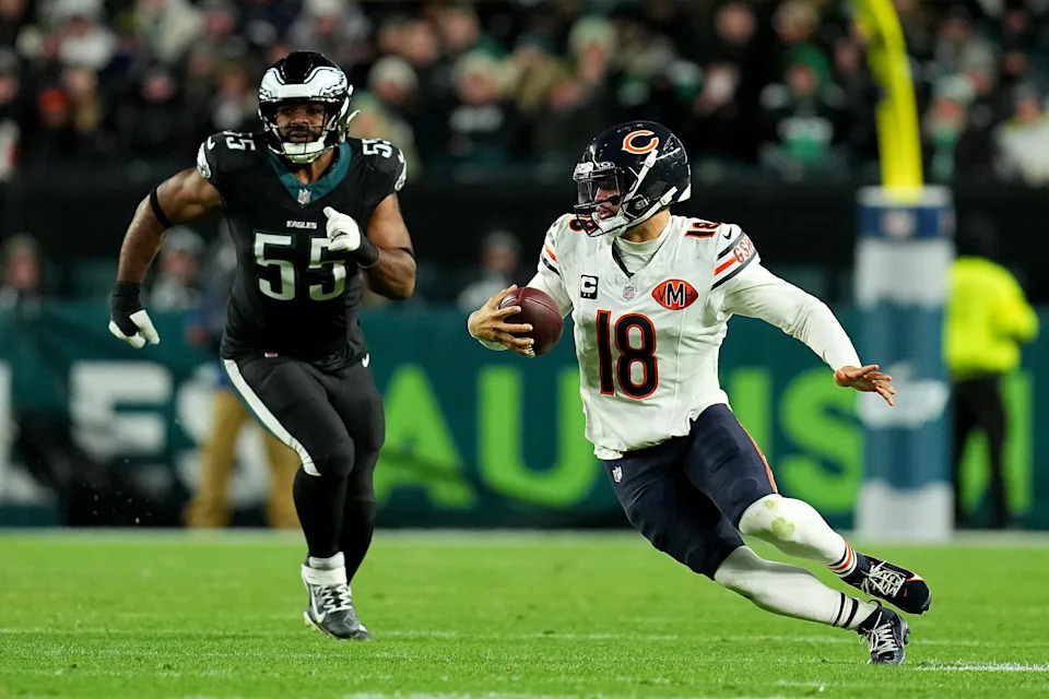 Caleb Williams and the Bears were clearly the better team for much of the game Friday, and improve to 9-3 atop the NFC North. (Photo by Mitchell Leff/Getty Images)
