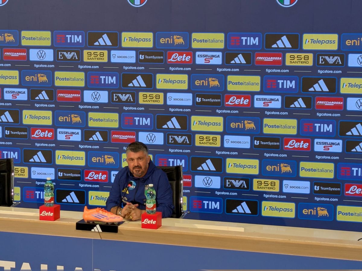 Italy coach Gennaro Gattuso during a press conference at Coverciano on November 10, 2025.