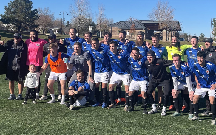 Harpos FC celebrate after a 2-0 win over Azteca FC as they qualify for the 2025 US Open Cup. Photo: Andrew Mosier