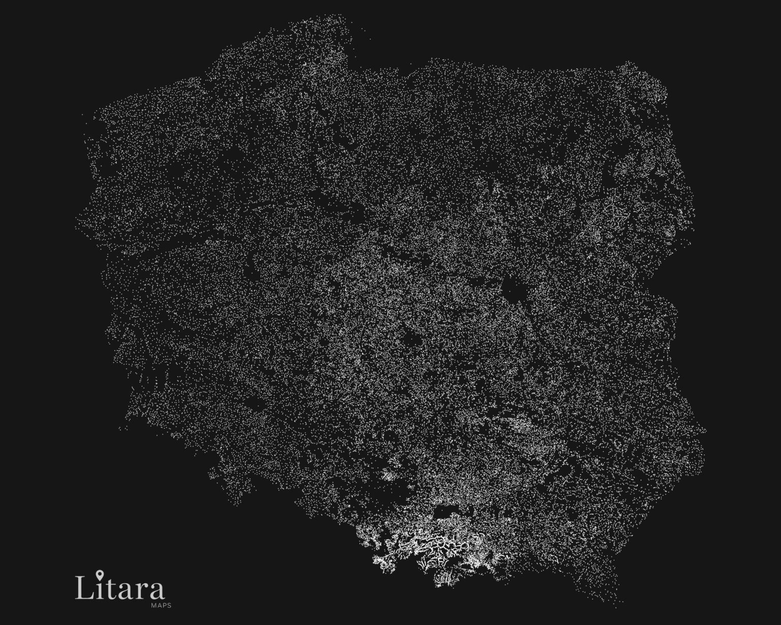[OC] I visualized all 70,000+ localities in Poland.