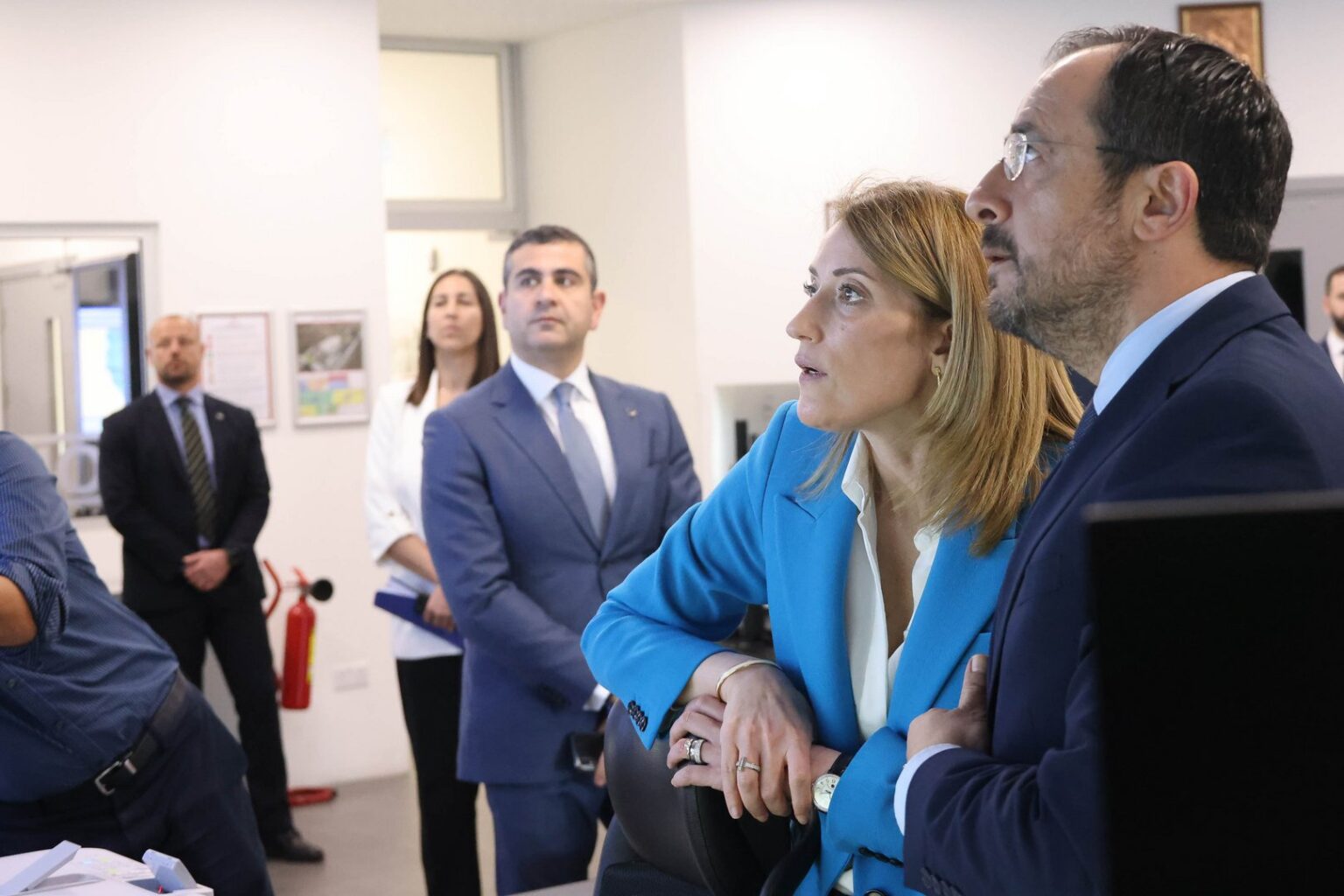 cover European parliament president in Cyprus on Monday ahead of presidency