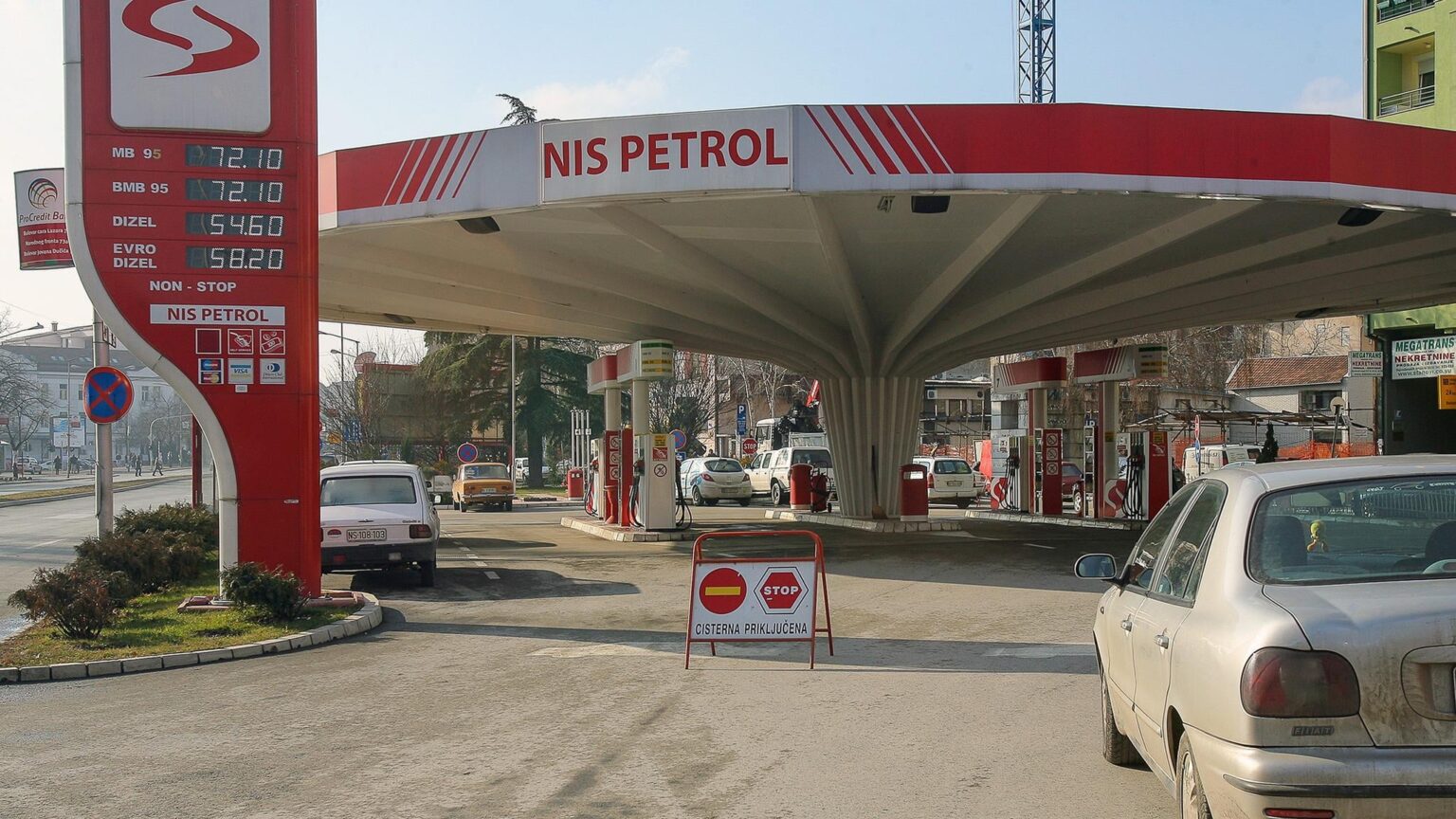The price of fuel in 2009. It is a former pump in Novi Sad.
