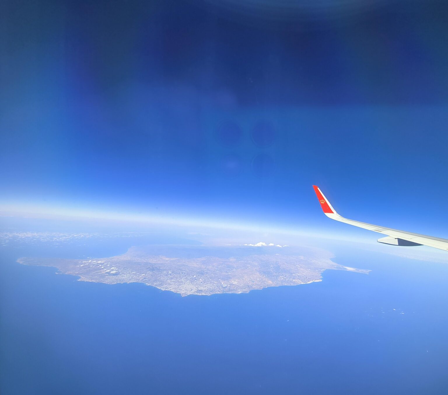 The entire island of Cyprus captured in a single photo from an airplane