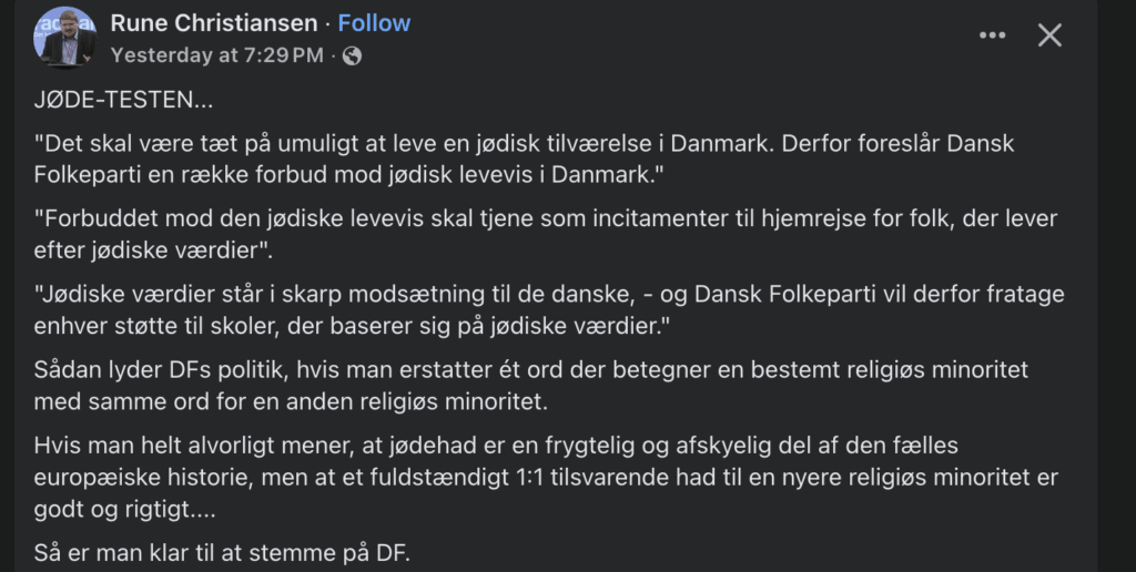 Parliamentary candidate, Rune Christensen