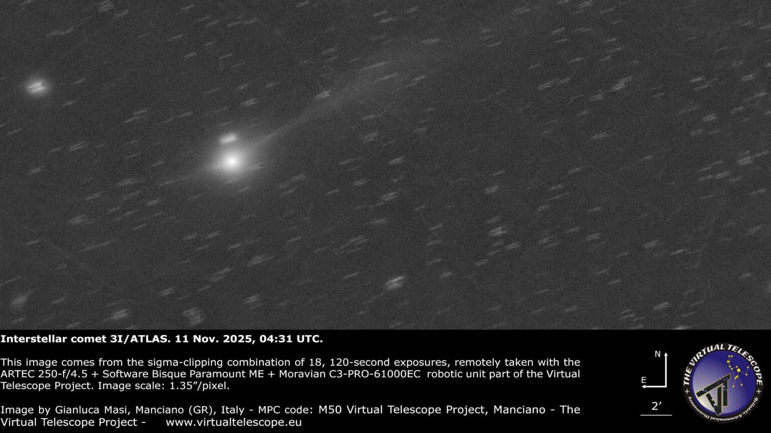 Space: Watch interstellar comet 3I/ATLAS speed away from the sun in free telescope livestream on Nov. 16