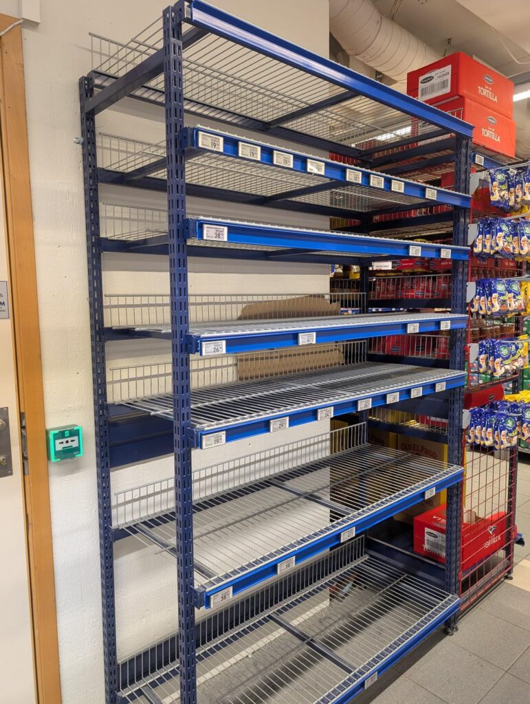 Empty shelves