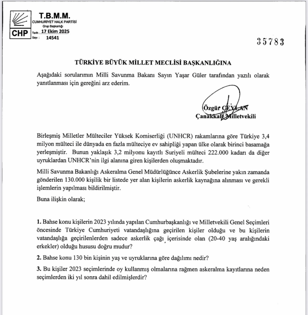 Çanakkale Deputy Özgür Ceylan shared his concerns about the risk of infiltration into the Turkish Armed Forces. "We expect concrete answers from the ministries; otherwise, this situation is a gamble that puts Türkiye's future at risk."