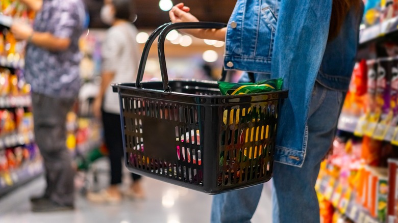 person shopping in grocery store