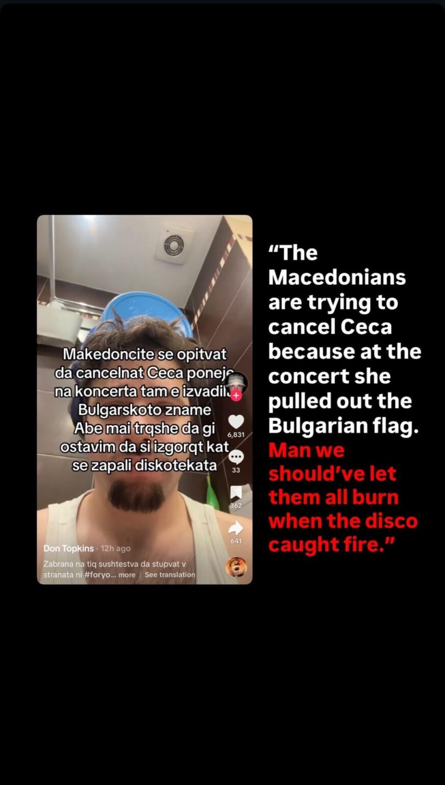 Anti-Macedonian hatred that crossed every border...look at what was written after Ceca's concert