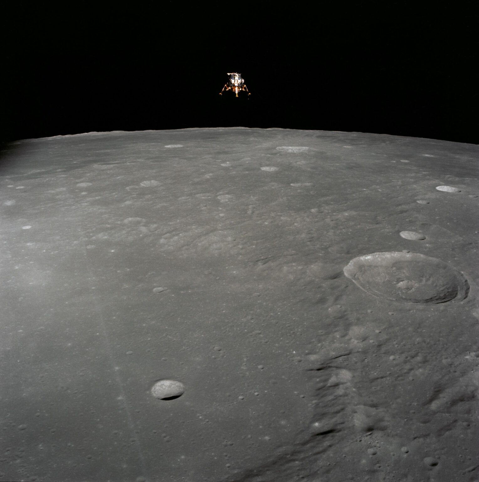 The Apollo 12 lunar module Intrepid prior to descent to the Moon, on November 19, 1969.