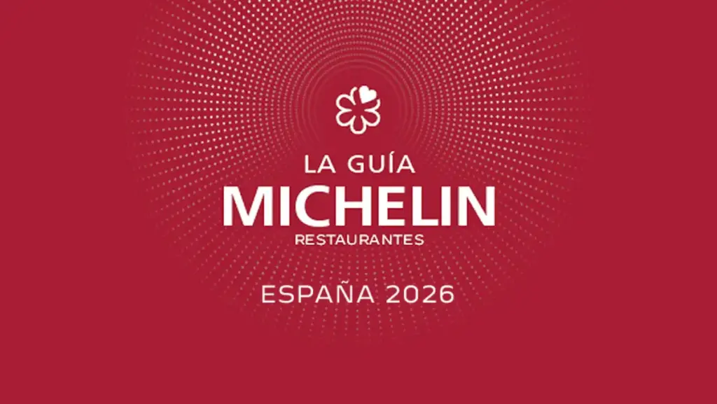 MICHELIN Guide Spain 2026 logo on a red background with star emblem.