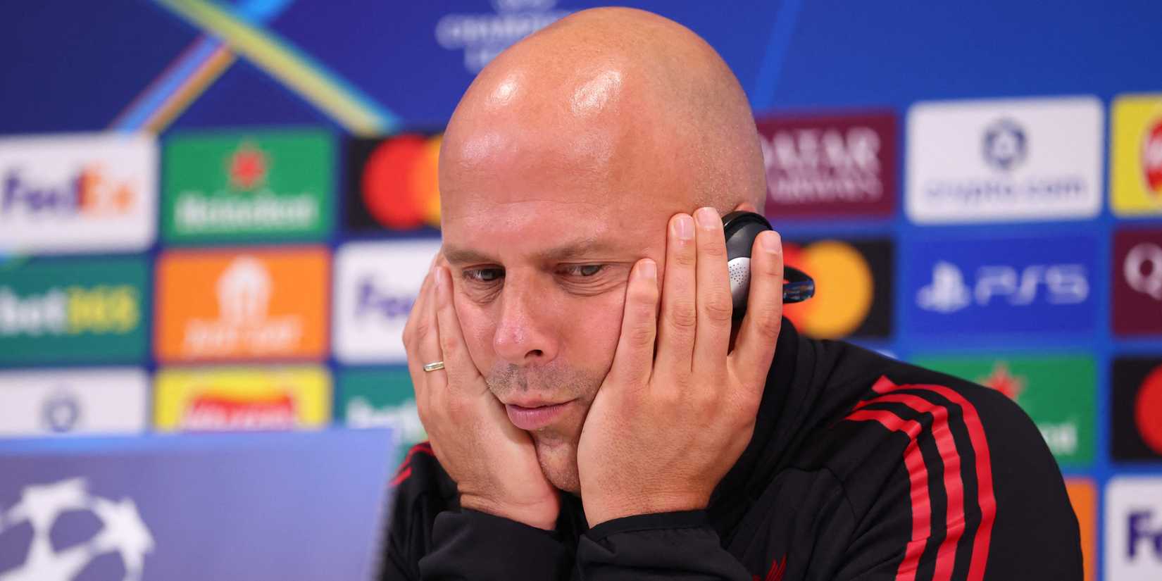 Liverpool manager Arne Slot during a press conference.
