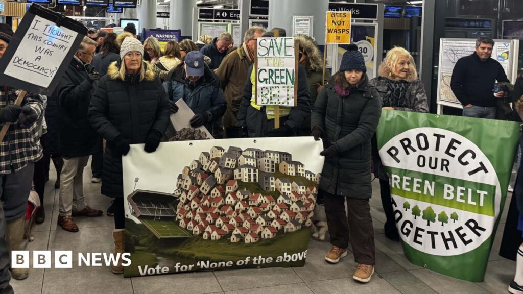Protesters 'mourn' green belt loss as 17,000 homes are planned
