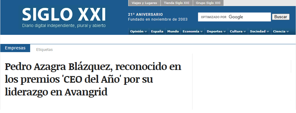 Spanish pride: Pedro Azagra, recognized as “CEO of the Year by US magazine.”