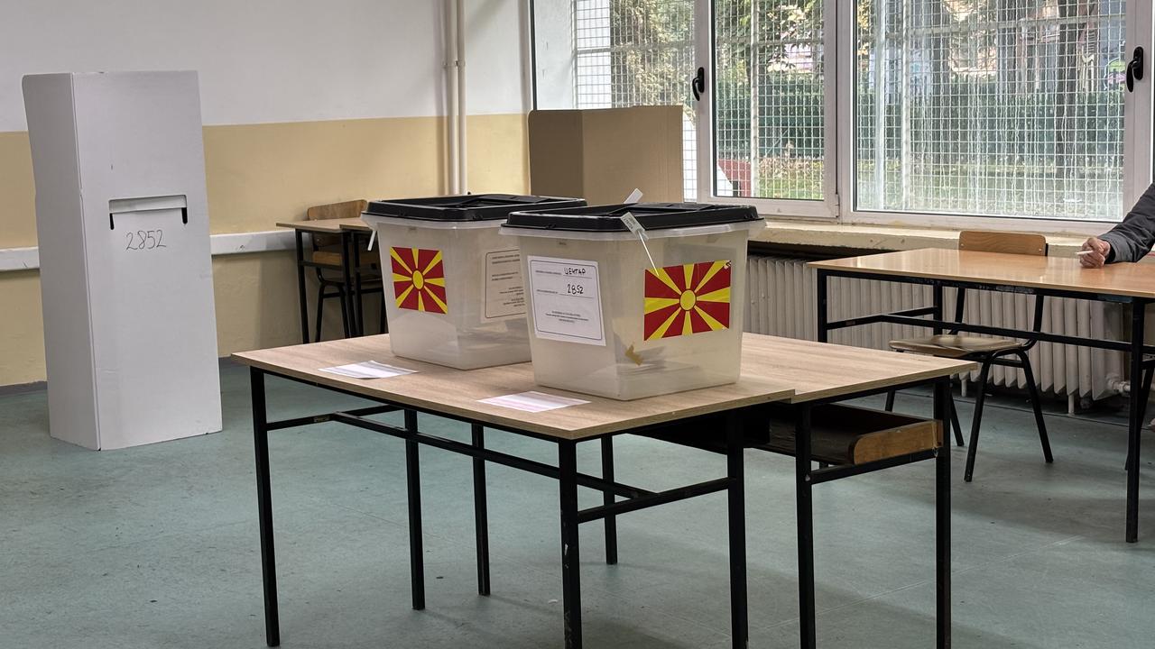 A view from a polling station as citizens started casting their ballots in the second round of local elections to determine 33 mayors and council members in Skopje, North Macedonia on November 2, 2025. (AA Photo)