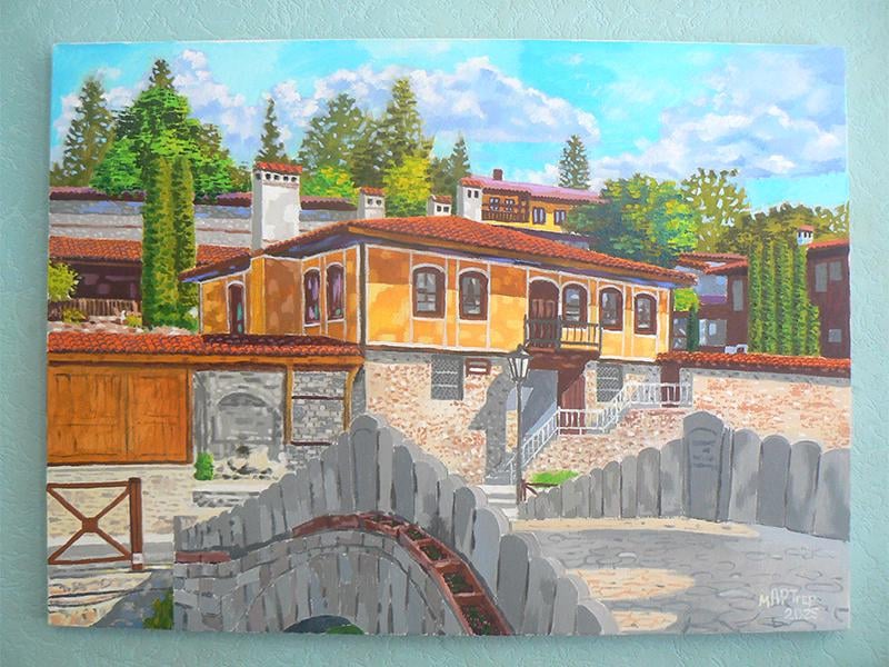 Landscape from Koprivshtitsa. The canvas is 50 by 70 cm. I painted it with oil paints.