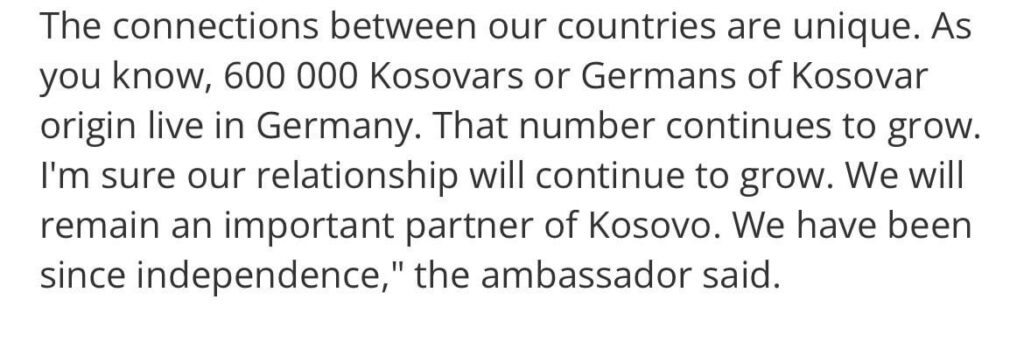 The 600,000 Kosovars in Germany are a great loss for Kosovo, above all.