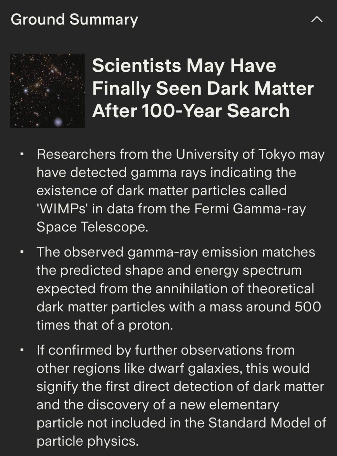 Dark Matter possibly discovered