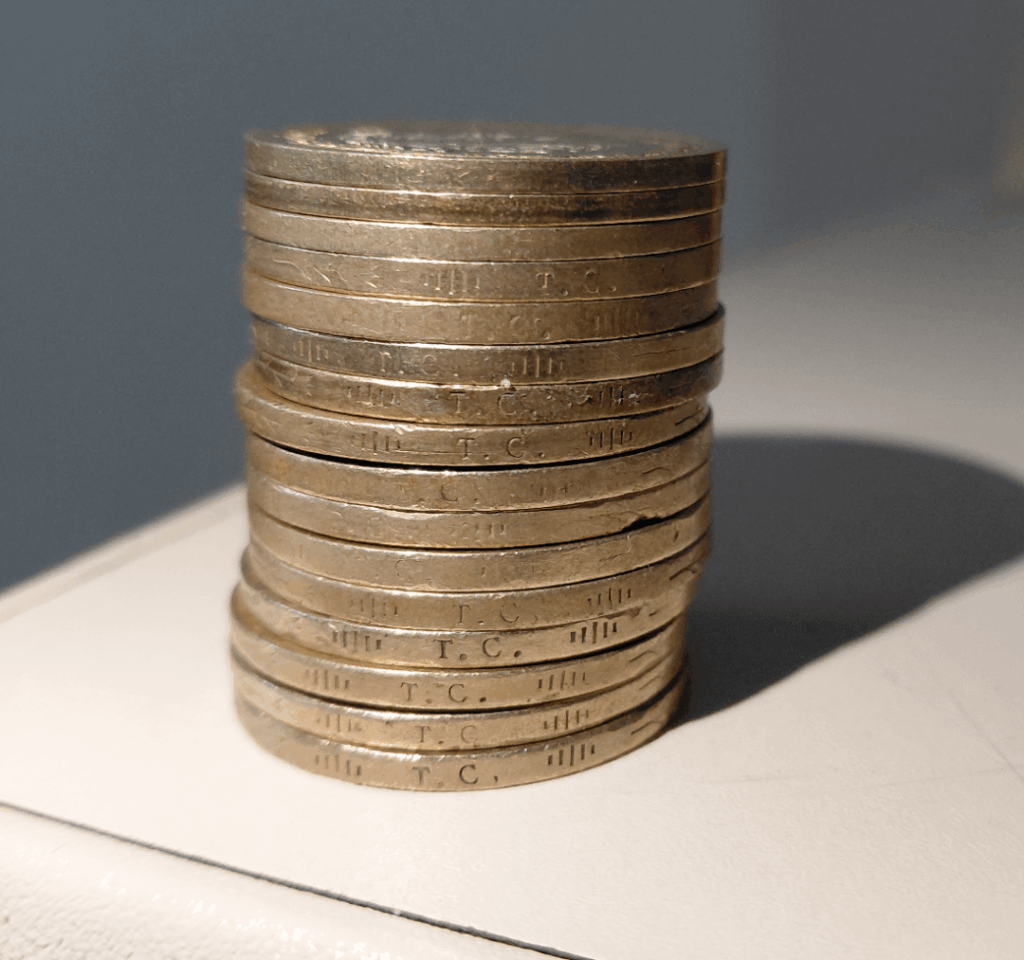 From 2009 to 2023, the TC edition was printed less deeply each year. They removed it completely in 2023 and later. (Coins are listed from bottom to top as 2009-2025.)