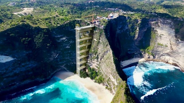 China ruined the world’s most beautiful beach with a glass elevator for their tourists.   BALI