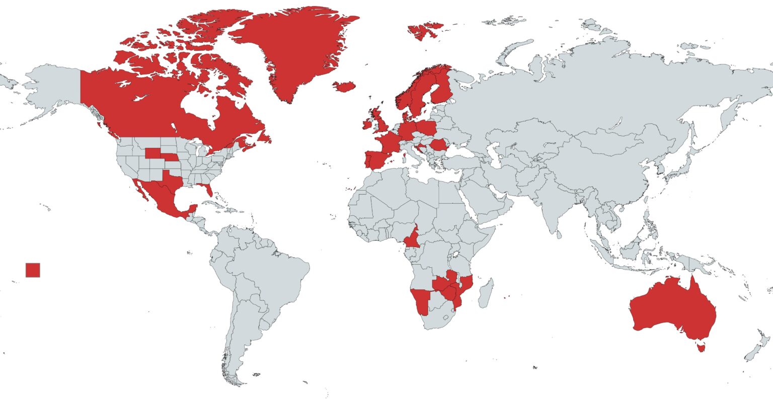 Nak & Ead - Finale. Map of all countries (and states) they have necked and eaten animals over the years