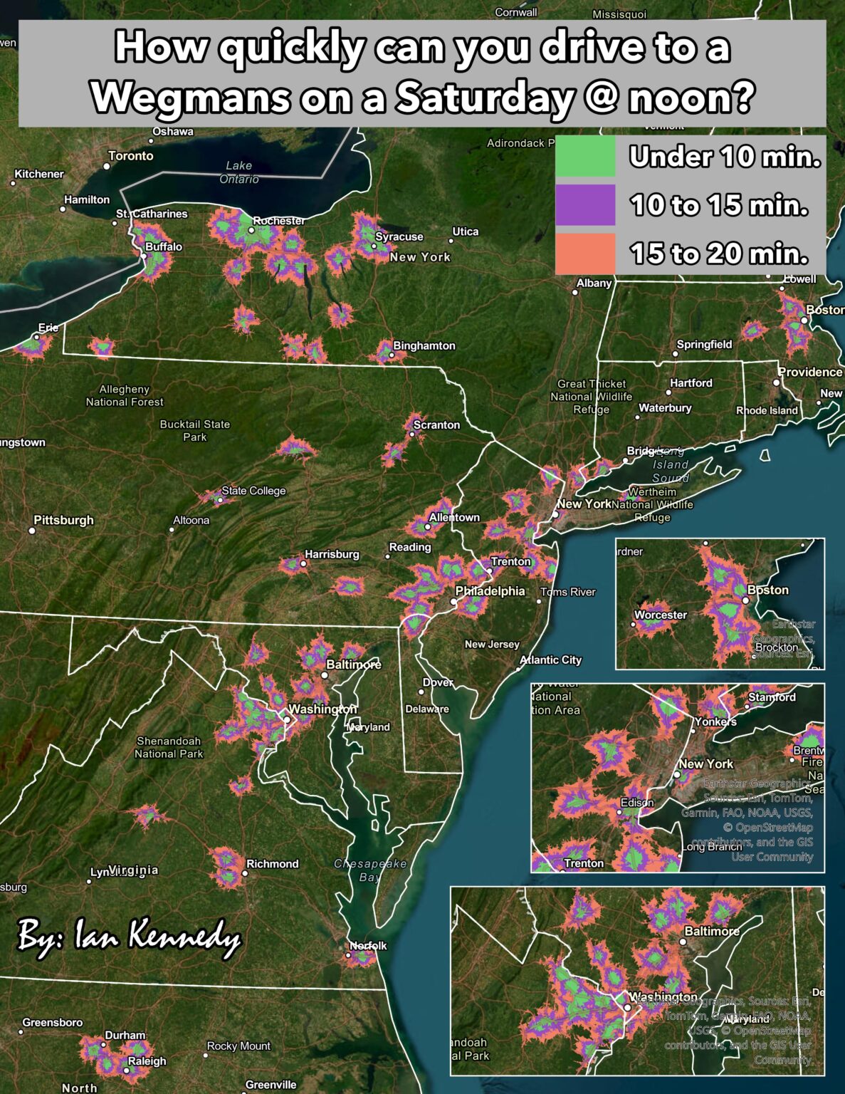 Wegmans’ Geographic Reach Visualized [OC]