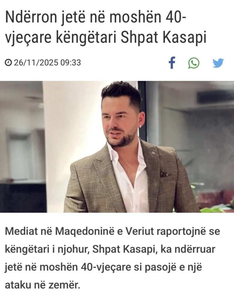 Condolences to singer Shpat Kasapi from Ilirida! He was known for the song "Kosovo Dance"