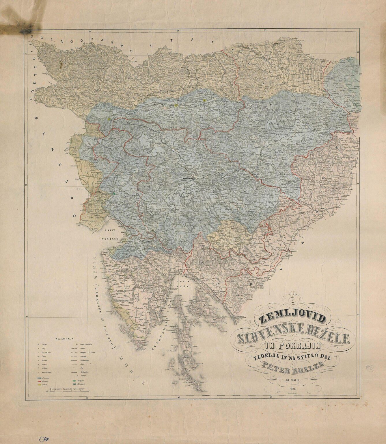 Kosler's map never claimed that Slovenia should contain all the territory shown. The Slovenian ethnic territory was marked with a small line, and in the last version of the map it is even colored blue.