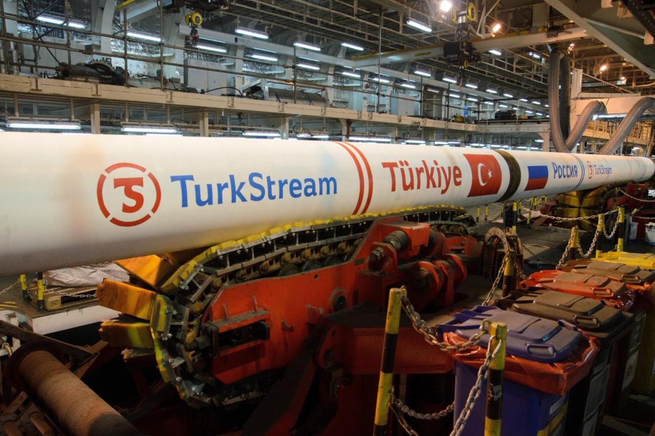 A file photo shows a section of the TurkStream pipeline, a major energy project that transports Russian natural gas to Türkiye and further into Europe, accessed on Nov. 21, 2025. (AA Photo)