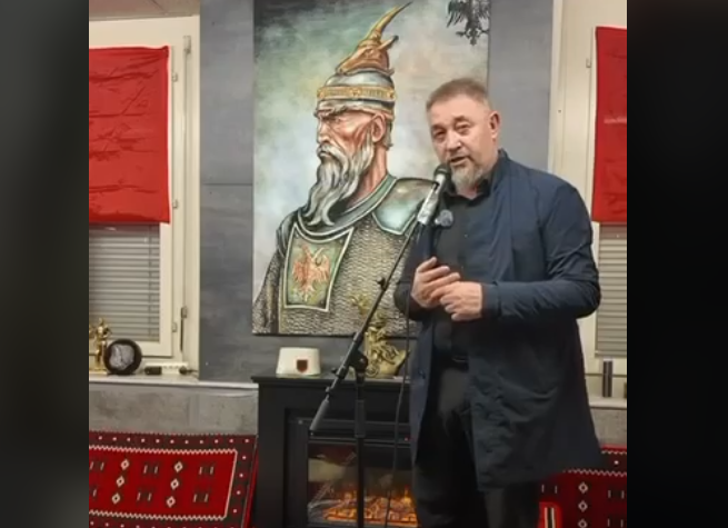 In Switzerland, Sami Lushtaku at the SHQIPONJAT motorcycle club - who have marched in The Hague
