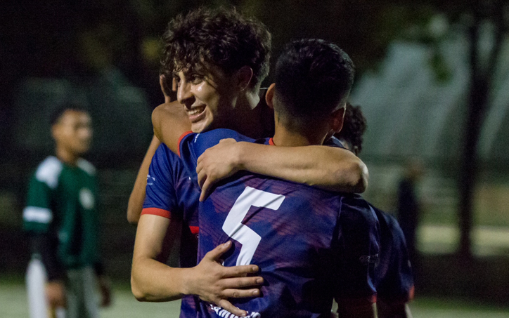 Players from San Ramon FC celebrate after scoring a goal against Dublin Celtic in the Second Round of the 2026 US Open Cup qualifying tournament. Photo: San Ramon FC