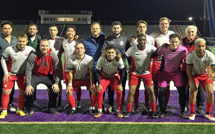 SC Vistula Garfield pose for a team photo prior to their 2026 US Open Cup qualifying match against Ironbound SCP. Photo: SC Vistula Garfield
