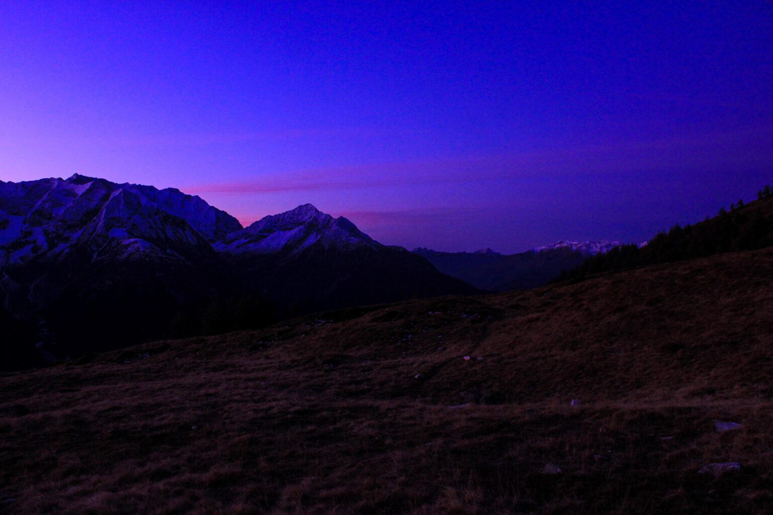 Tramonto in montagna