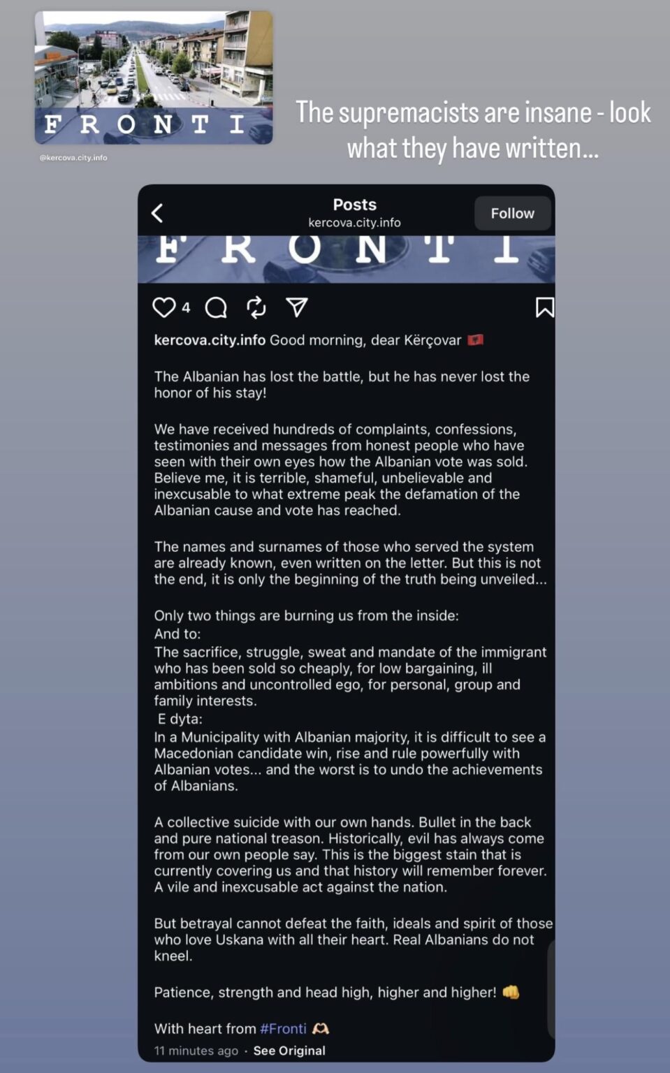 Whoever runs this Kicevo city profile has serious problems