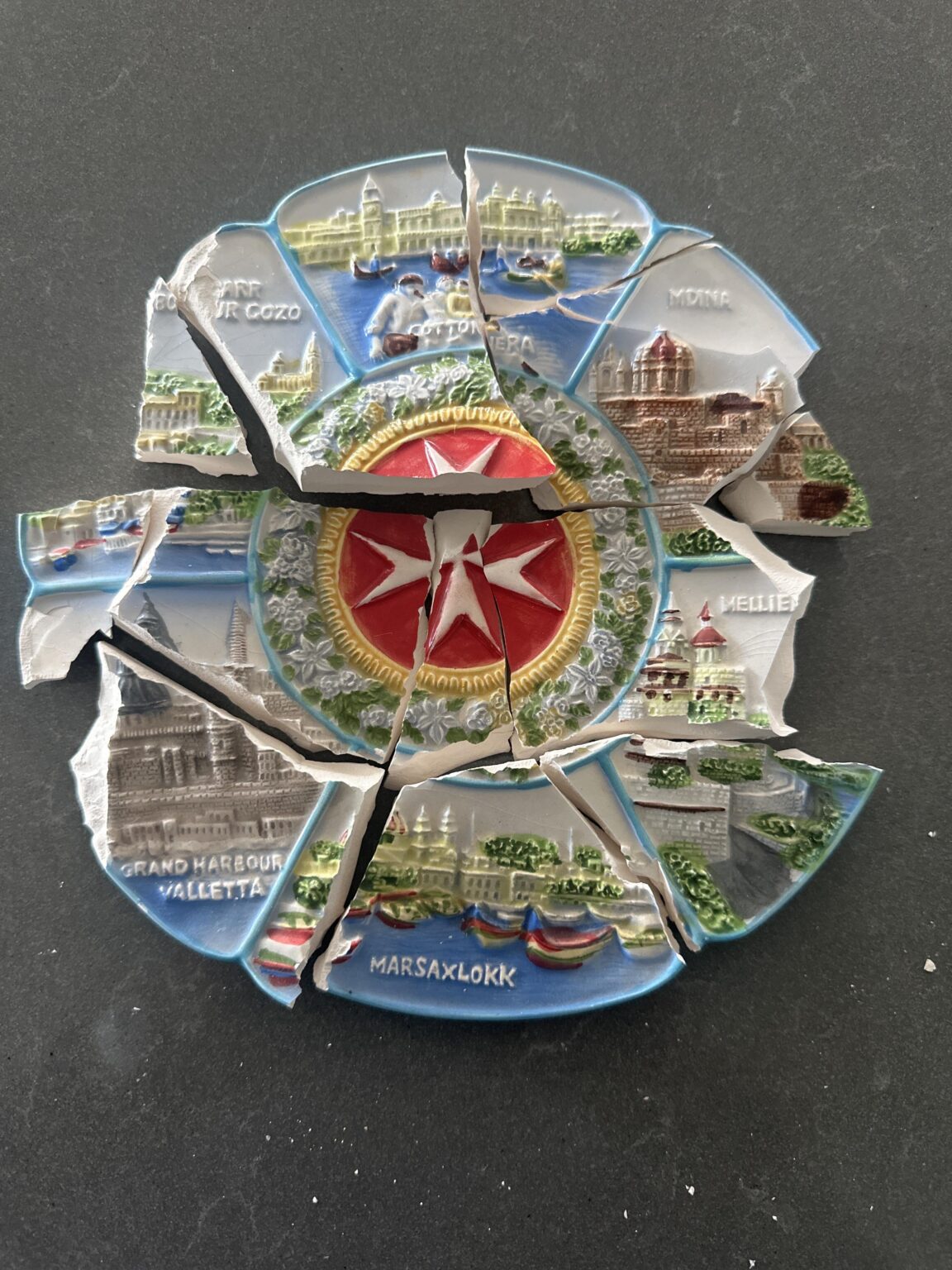 Broken souvenir plate