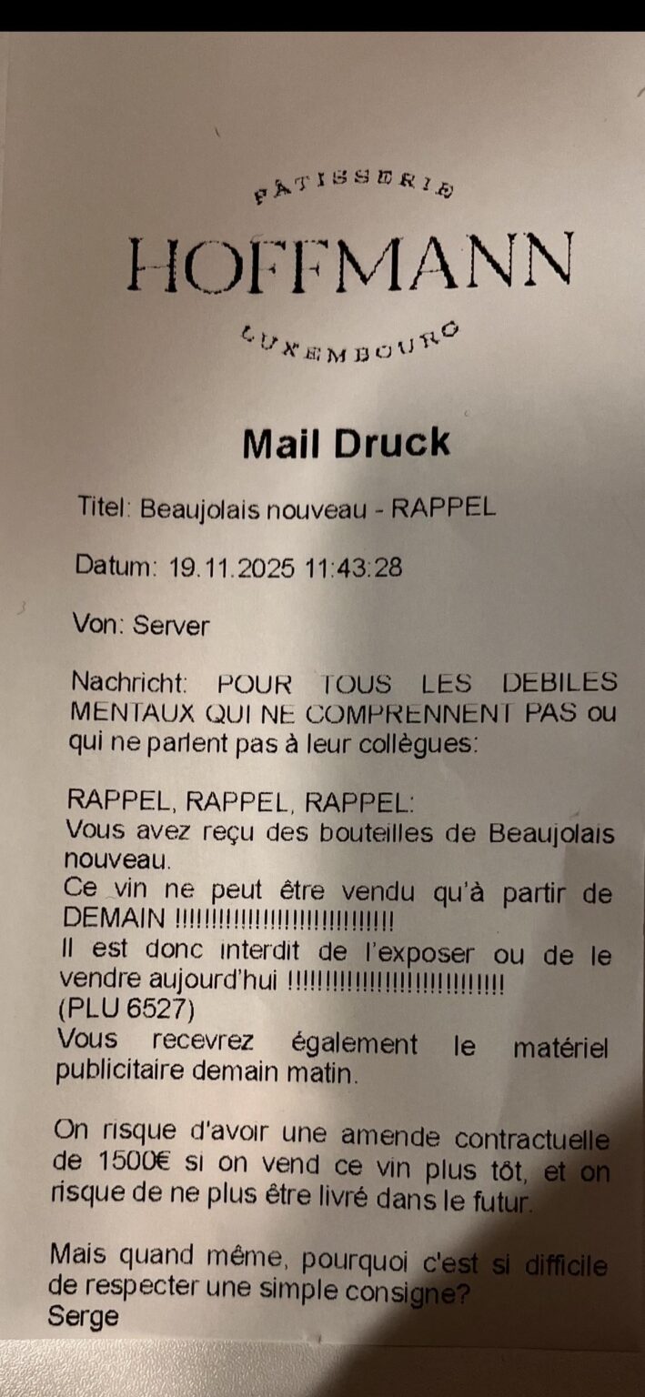 When you receive from the headquarters of the company where you work, these kinds of messages #Patisserie #Hoffmann #Luxembourg #STI #Harcelement #Travail #Boycott #Gouvernement #ShameOnYou