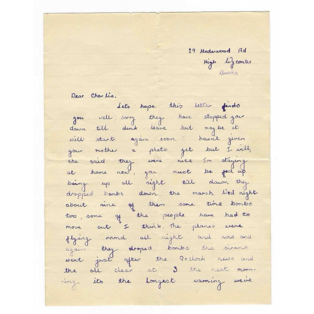 WW2 Era Letter Written by British Wife To Her Husband During The Blitz. She writes of bombs dropping nearby. 1940. Details in comments.