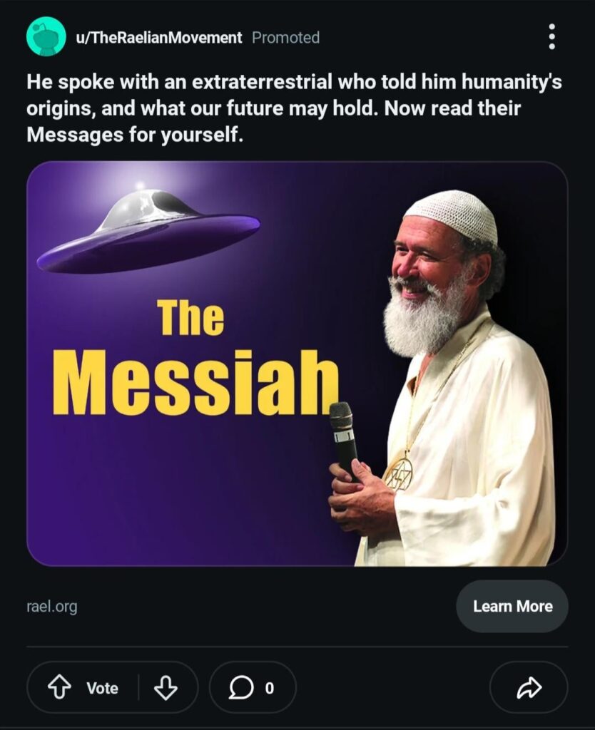 Rael advertises on Reddit, how can I report it?