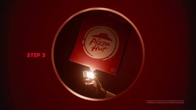 The complainant worried children might copy the stunt seen in this Pizza Hut ad, and called the fire risk "highly dangerous"
