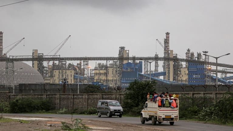 The Reliance Industries Ltd. oil refinery in Jamnagar, Gujarat, India.